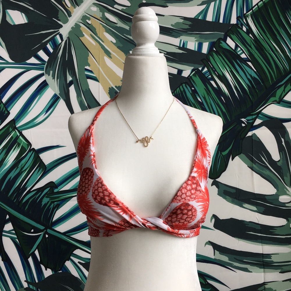 SWIM! Super Cute Pineapple Wrap Bikini Top